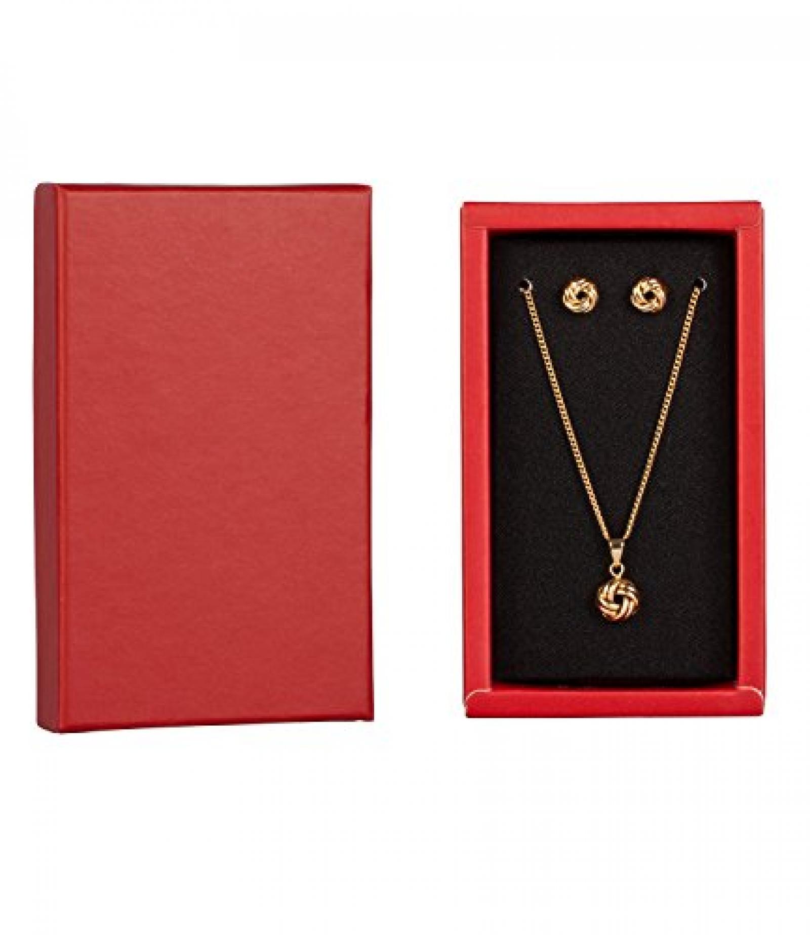 SIX "Xmas Sets" Geschenk Box mit Kette & Ohrsteckern, gold, Knoten (388-241) 